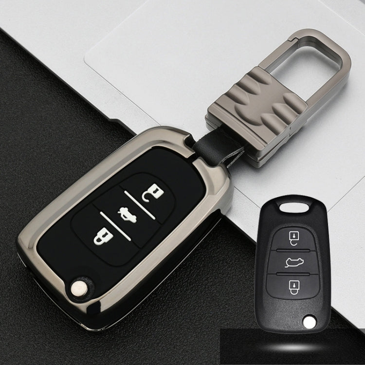 Car Luminous All-inclusive Zinc Alloy Key Protective Case Key Shell for Hyundai F Style Folding 3-button