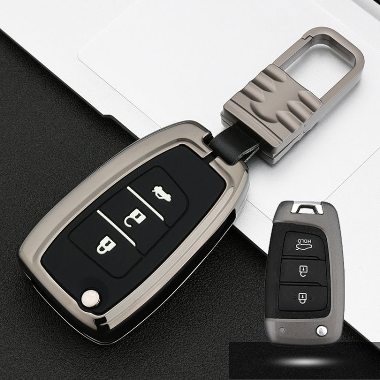 Car Luminous All-inclusive Zinc Alloy Key Protective Case Key Shell for Hyundai J Style Folding 3-button