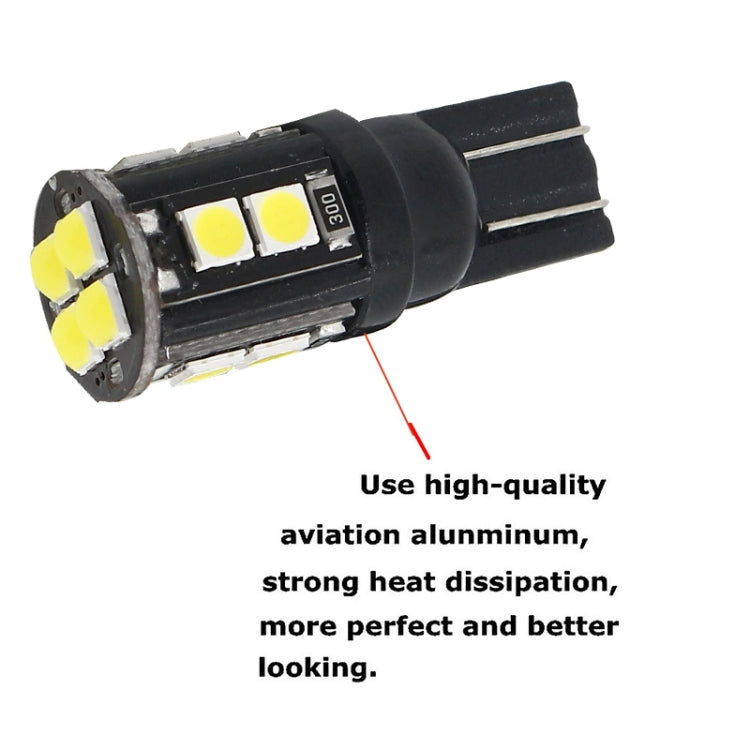 10 PCS T10/168/194 DC12V / 1W / 6000K / 60LM Car Decoding Clearance Lights with 12LEDs SMD-3030 Lamp Beads