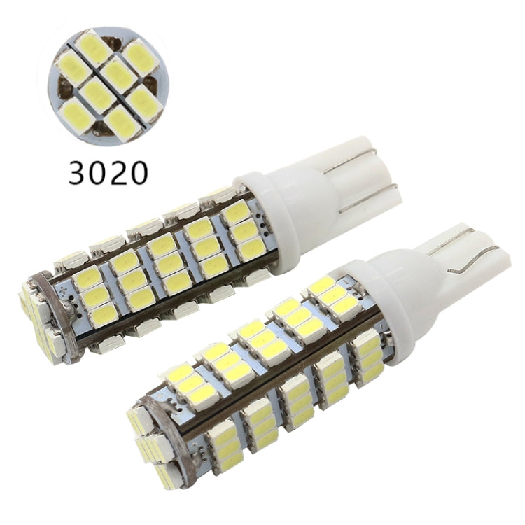 10 PCS T10 DC12V / 1.5W / 6500K / 75LM Car Clearance Lights Reading Lamp with 68LEDs SMD-3020 Lamp Beads