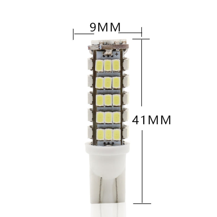 10 PCS T10 DC12V / 1.5W / 6500K / 75LM Car Clearance Lights Reading Lamp with 68LEDs SMD-3020 Lamp Beads