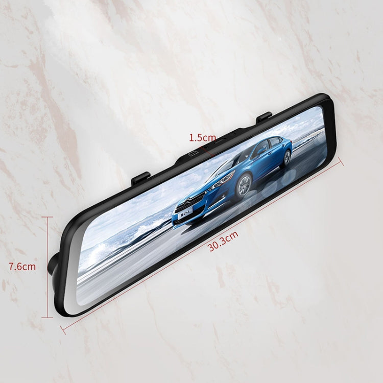 T90 12 inch 2K Rearview Mirror Driving Recorder Intelligent Voice Control Starlight Night Vision Front and Rear Dual-lens Reversing Images