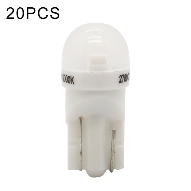 20 PCS T10 DC12V / 0.25W / 6500K / 20LM Car Round Head Plug-in Bubble Reading Light with 1LEDs SMD-3030 Lamps