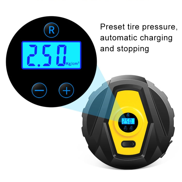 DC12V 120W Portable Multifunctional Round Car Air Pump with Digital Display
