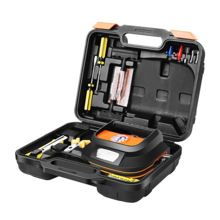 DC12V 120W 22-cylinder Portable Multifunctional Car Air Pump with LED Lamp, Style: Mechanical Watch + Toolbox