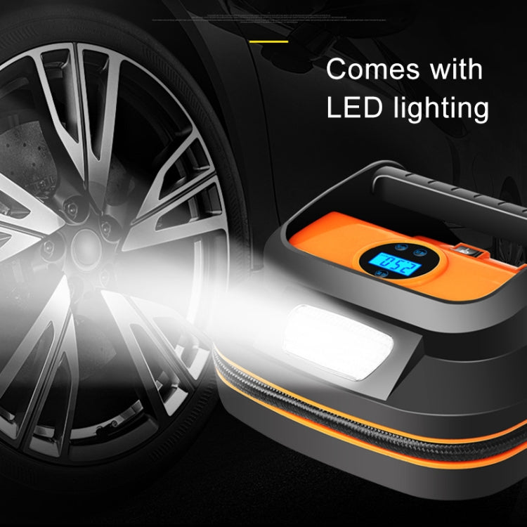 DC12V 120W 22-cylinder Portable Multifunctional Car Air Pump with LED Lamp, Style: Digital Display + Toolbox