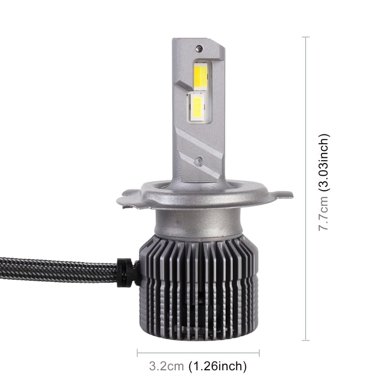 2 PCS H4 DC12V / 28W / 6000K / 4300K / 3000K Car Triple Color LED Headlight with CSP Lamp Beads and Decoding