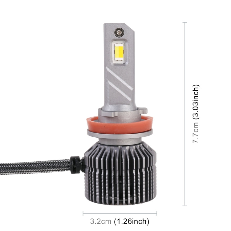 2 PCS H11 DC12V / 28W / 6000K / 4300K / 3000K Car Triple Color LED Headlight with CSP Lamp Beads and Decoding