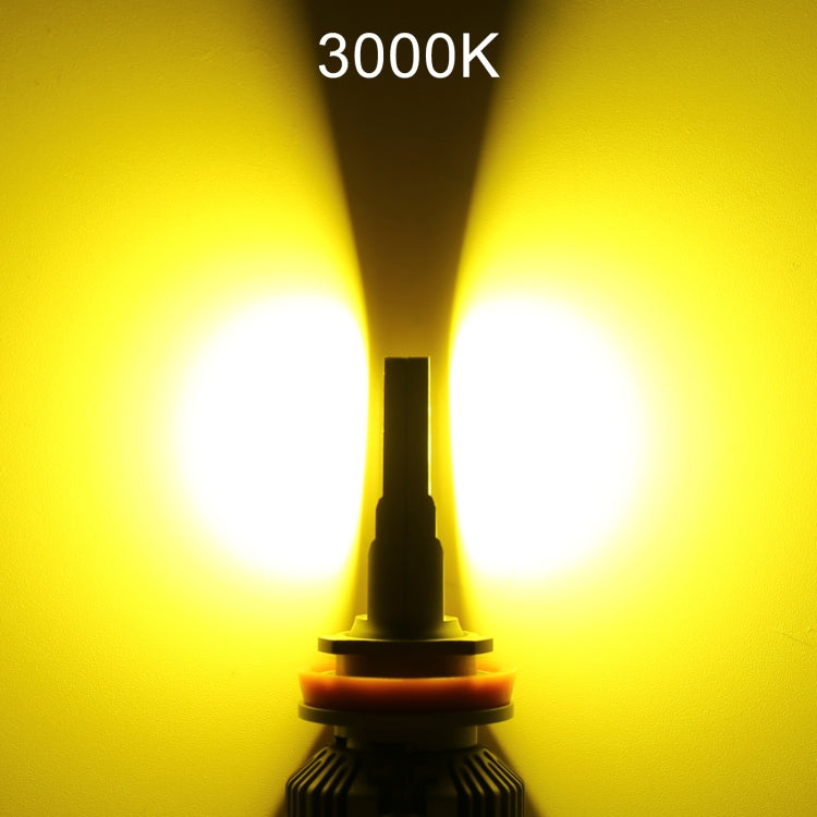 2 PCS H11 DC12V / 28W / 6000K / 4300K / 3000K Car Triple Color LED Headlight with CSP Lamp Beads and Decoding