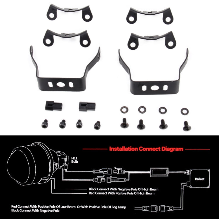 IPHCAR 2 PCS H11 3.0 inch DC12V / 35W / 6000K Bi-Xenon Projector Lens Headlight for Toyota Left Driving