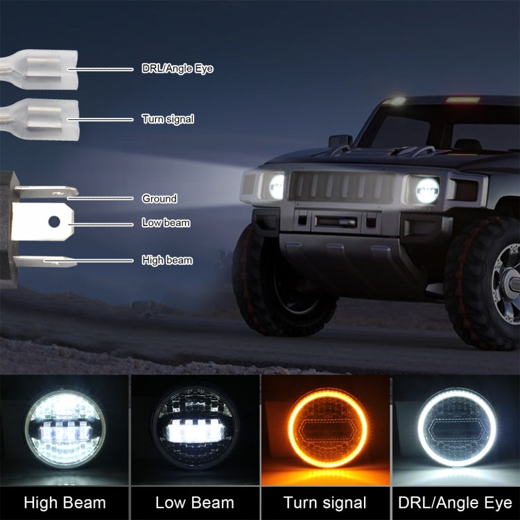 Car Crystal 7 inch LED Headlight Modification Accessories for Jeep Wrangler