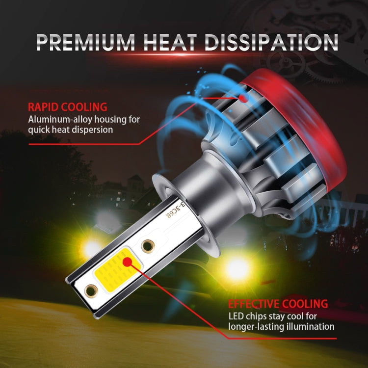 2 PCS EV19 H3 DC9-30V 30W 3000LM 3000K IP68 Car Fog Lights (Gold Light)