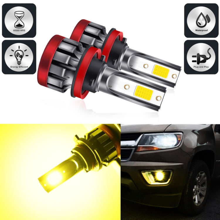2 PCS EV19 H11 / H8 DC9-30V 30W 3000LM 3000K IP68 Car Fog Lights (Gold Light)