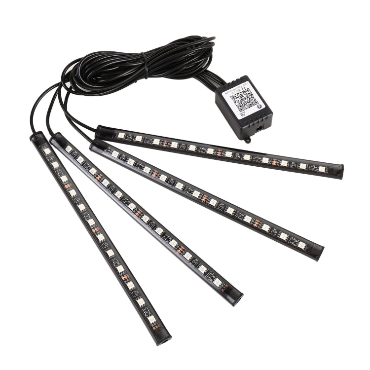 4 in 1 Universal Car Cigarette Lighter 8-color APP Control LED Atmosphere Light Decorative Lamp, with 12LEDs Lamps Cable Length: 1.5m