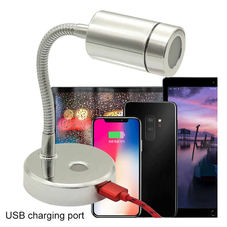 130mm RV 10-30V Multi-functional Reading Light with Touch Switch, Style: Hose