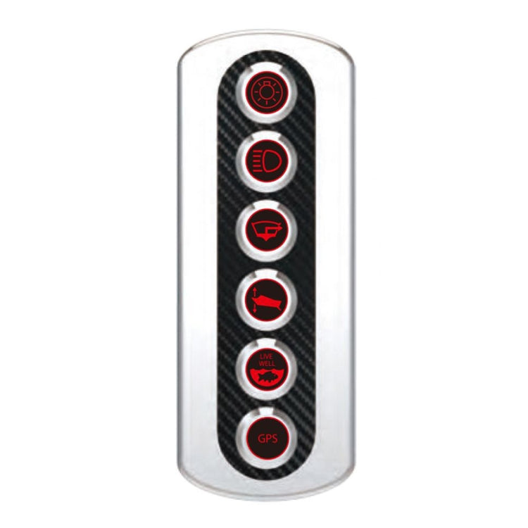 Yacht / RV Modified 6-position Button 12V 20A IP66 Carbon Fiber Panel Switch