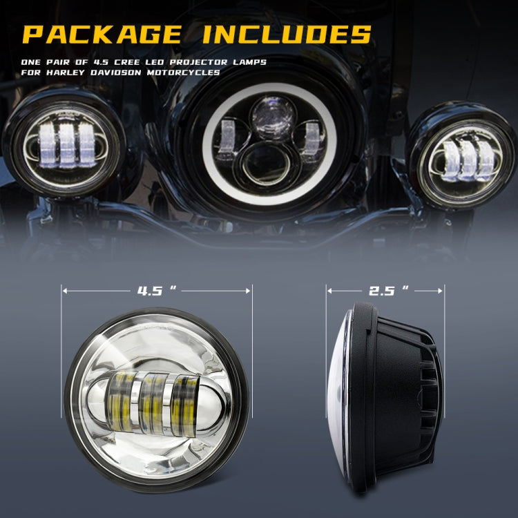 2 PCS DC9-30V 30W 3000K/6000K 3000LM 4.5 inch 3LEDs Motorcycle LED Headlight, Silver