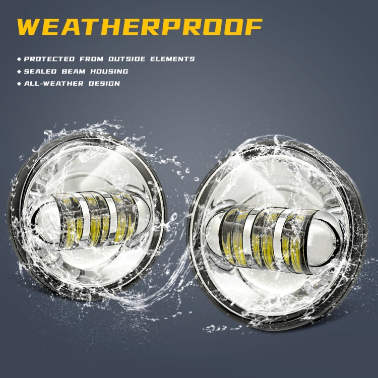 2 PCS DC9-30V 30W 3000K/6000K 3000LM 4.5 inch 3LEDs Motorcycle LED Headlight, Silver