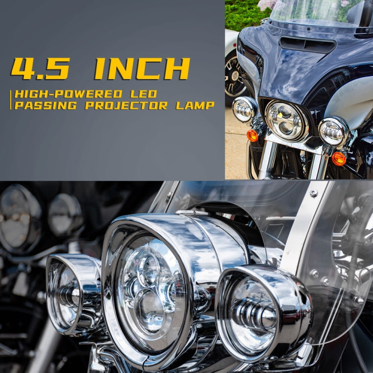 2 PCS DC9-30V 30W 3000K/6000K 3000LM 4.5 inch 3LEDs Motorcycle LED Headlight, Silver