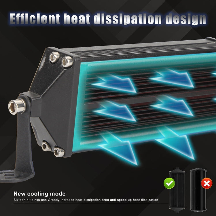 E6 2 PCS DC9-30V / 144W / IP67 / 6000K Car 8 inch 5-row LED Work Light Headlight