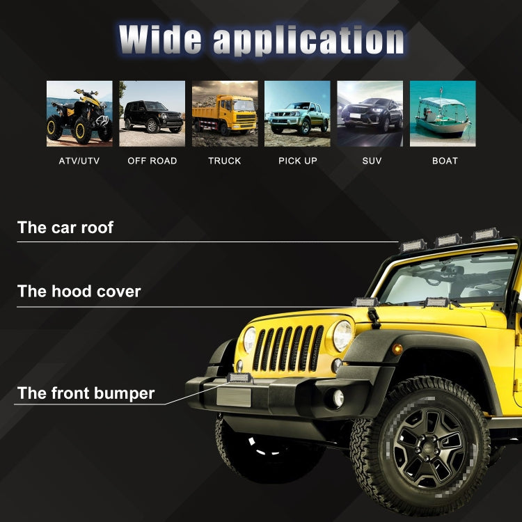 E6 2 PCS DC9-30V / 144W / IP67 / 6000K Car 8 inch 5-row LED Work Light Headlight