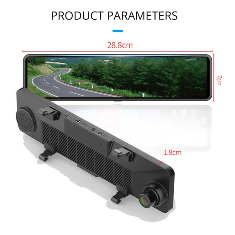 T60 12 inch Touch Screen 4K Car Rearview Mirror Driving Recorder DVR Support Phone Interconnection