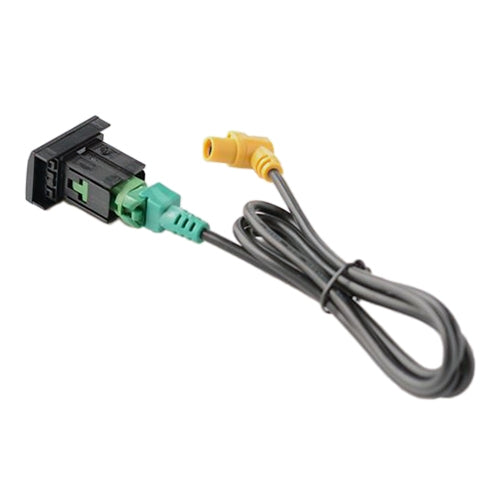 Car Center Console CD Reserved Position Modified USB Port 3.3x2.3cm + Cable Wiring Harness for Volkswagen / Audi / Skoda, Cable Length: 1m