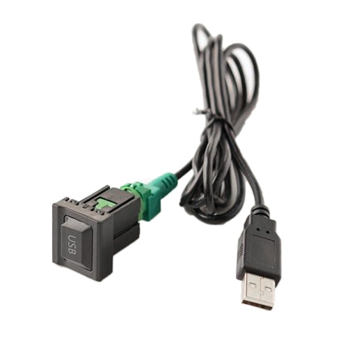 Car Center Console CD Reserved Position Modified 2.6x2.3cm USB Interface Conversion Cable Wiring Harness for Volkswagen / Audi / Skoda, Cable Length: 1m