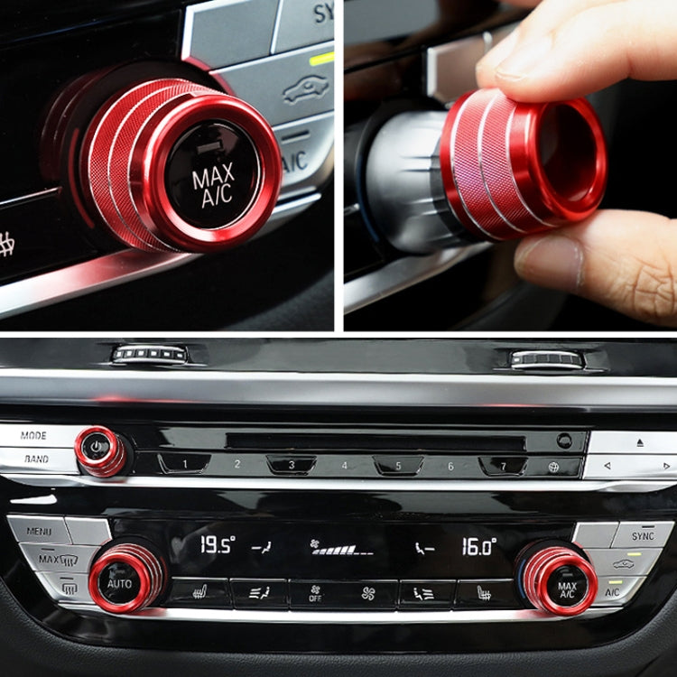 3 PCS / Set Air Conditioning Knob Metal Decorative Ring for BMW X3 / X4 / 5 Series / 7 Series / 6 Series GT