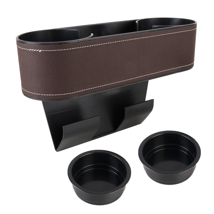 Car Lower Adjustment Leather Storage Box with Cup Holder