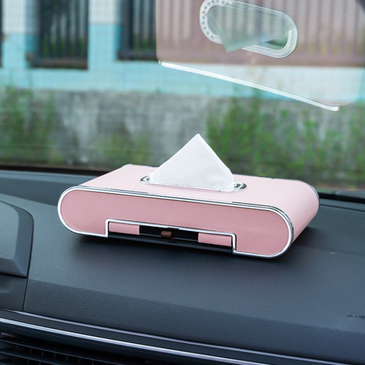 Car Dashboard Diamond Paper Towel Box with Temporary Parking Phone Number Card & Phone Holder