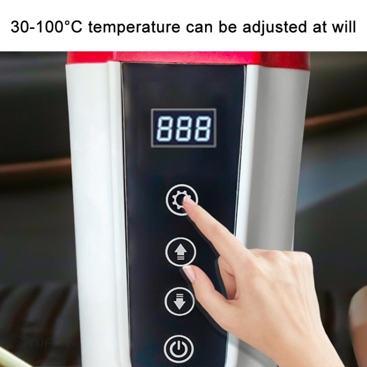 Car Heating Water Cup Small Display Smart Stainless Steel Electric Kettle (Black)