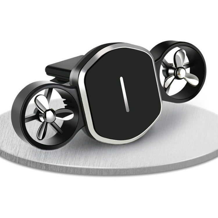 Car Dual-turbo Air Outlet Magnetic Mobile Phone Holder with Aromatherapy