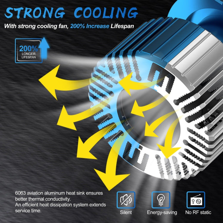 V68 2 PCS 9006 DC12V / 30W / 6000K / 3500LM Waterproof Car LED Headlight