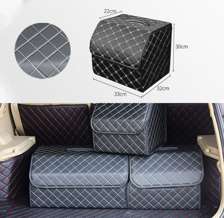 Car Trunk Foldable Storage Box, Checkered Small Size: 33 x 32 x 30cm