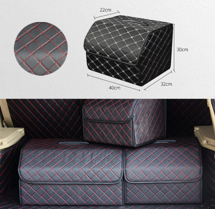 Car Trunk Foldable Storage Box, Checkered Middle Size: 40 x 32 x 30cm
