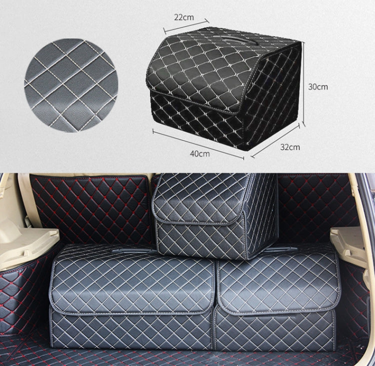 Car Trunk Foldable Storage Box, Checkered Middle Size: 40 x 32 x 30cm