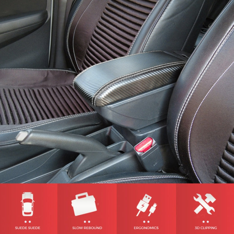 Car Center Armrest Box Carbon Fiber Leather Type for Renault Captur Clio4 2014