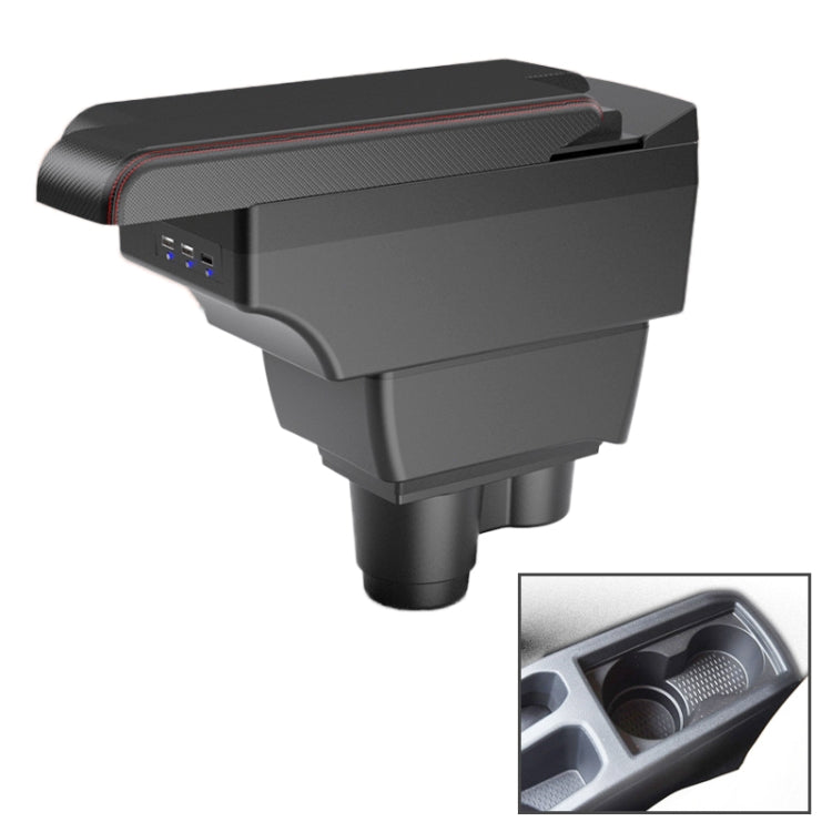 Car Center Armrest Box Side Slip Carbon Fiber Leather Type for Renault Duster 2019