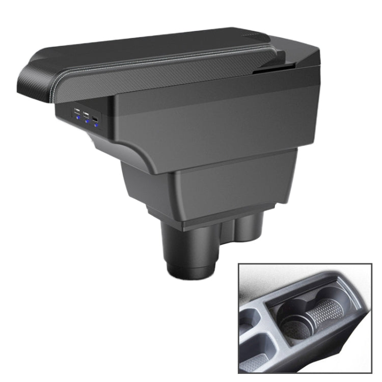 Car Center Armrest Box Side Slip Carbon Fiber Leather Type for Renault Duster 2019