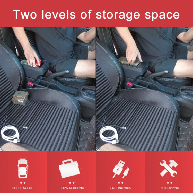 Car Center Armrest Box Side Slip Carbon Fiber Leather Type for Renault Duster 2019