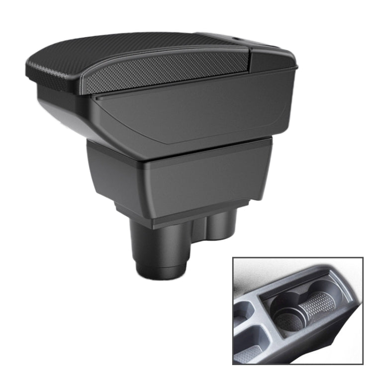 Car Center Armrest Box Carbon Fiber Leather Type for Renault Duster 2019