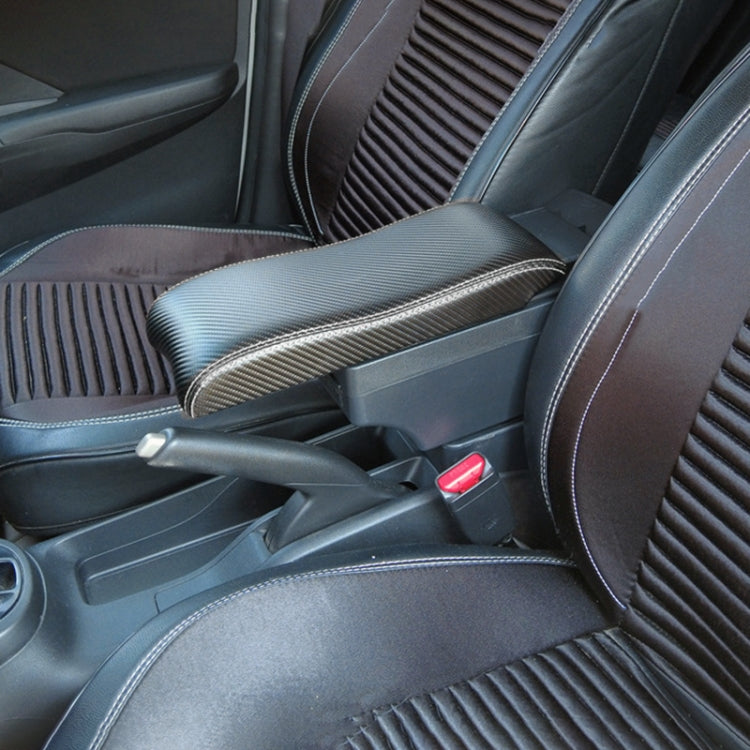 Car Center Armrest Box Curved Double Layer 7USB Carbon Fiber Leather Type for Renault Duster 2019