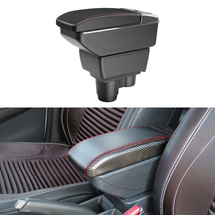 Car Center Armrest Box Plating Carbon Fiber Leather Type for Renault Duster 2019