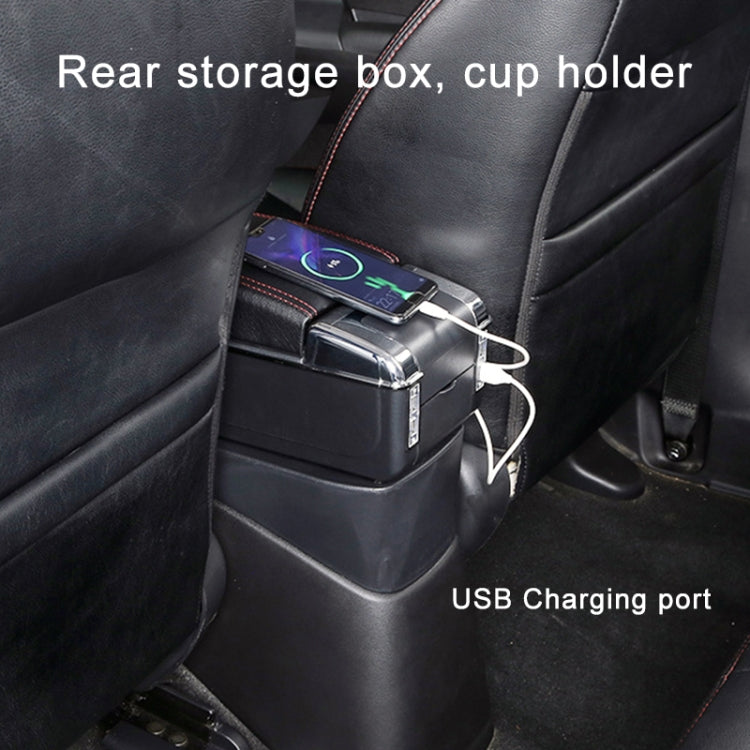 Car Center Armrest Box Double Layer 7USB Carbon Fiber Leather Type for Dongfeng Fxauto EX1