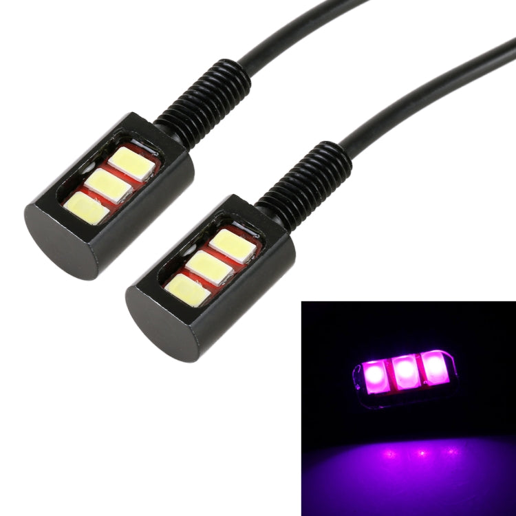 1 Pair DC12V 0.4W 3LEDs SMD-5630 Car / Motorcycle License Plate Light, Cable Length: 27cm