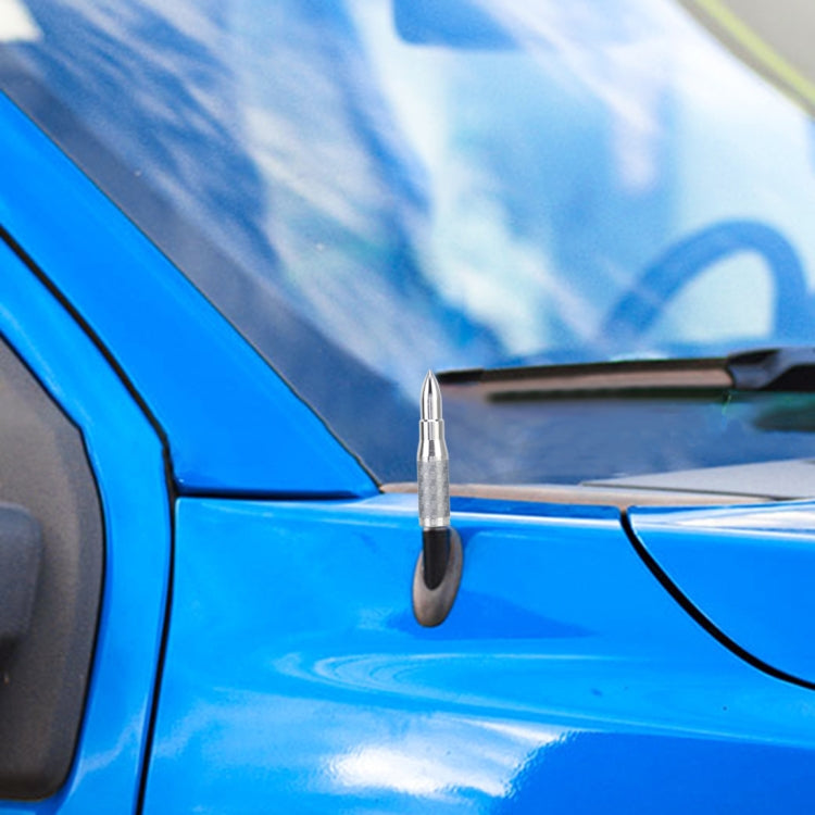 Bullet Shape Modified Car Antenna Aerial 7cm(Silver)