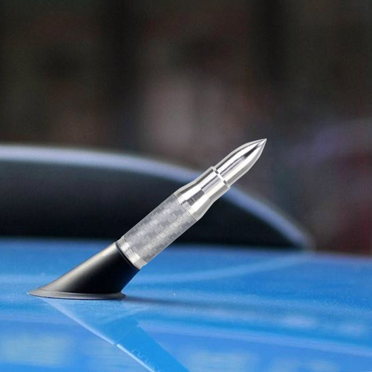 Bullet Shape Modified Car Antenna Aerial 7cm(Silver)
