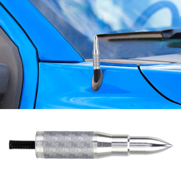 Bullet Shape Modified Car Antenna Aerial 7cm(Silver)