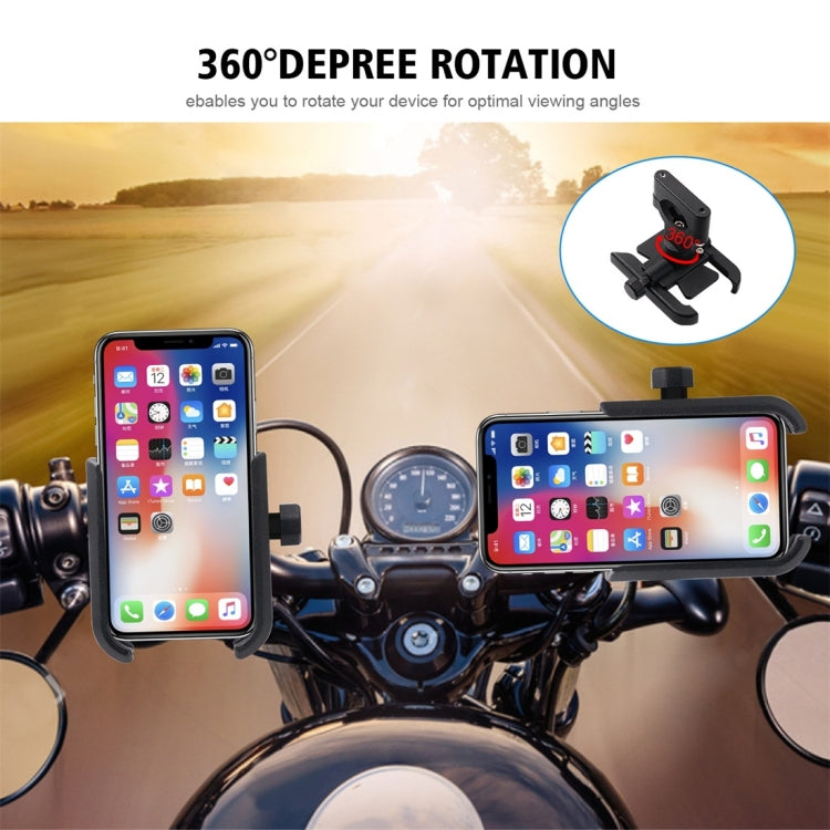 Motorcycle Aluminium Alloy Mobile Phone Holder Bracket, Handlebar Version
